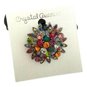 NWT 1.5 " Multi Colored Jewel Tone Small Flower Brooch for Sweater / Scarf